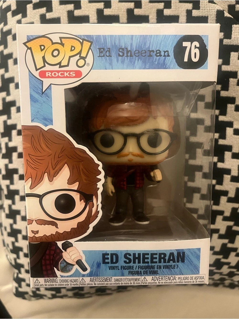 Funko Pop! Rocks Ed Sheeran #76 Vinyl Figure #76 in Blue & Brown Like New